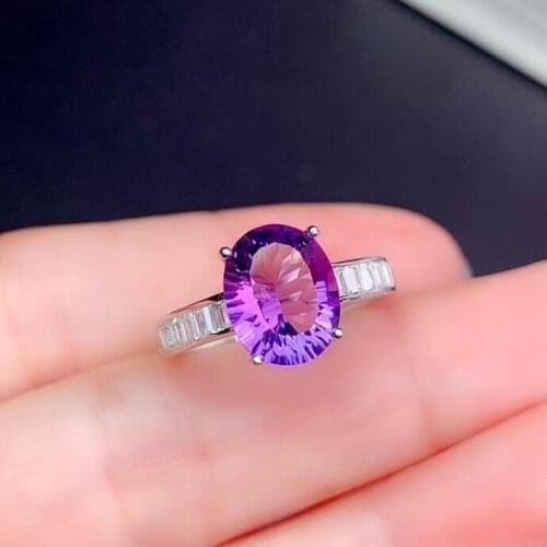 CoLife Jewelry VVS Grade Amethyst Ring for Daily Wear 3ct VVS Grade Natural Amethyst Silver Ring 925 Silver Amethyst Jewelry