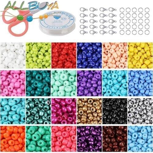 24 Color 2 3 4mm Glass Seed Beads Kits Czech Round Loose Beads for Jewelry Making Bracelets Necklaces Accessories Spacer Beads
