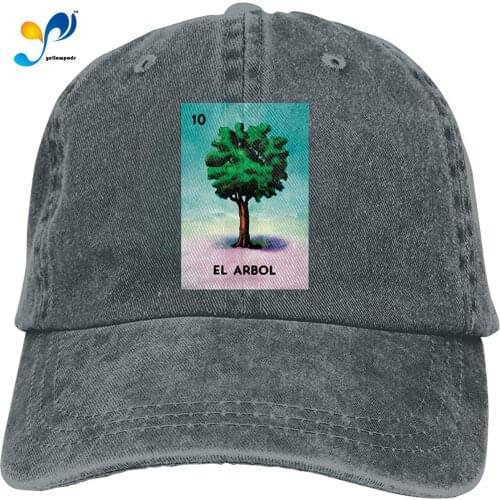 Mexican Loteria El Arbol Adjustable Unisex Hat Baseball Caps Black