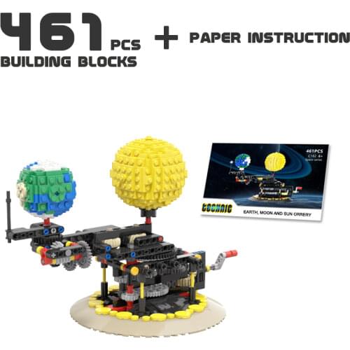 MOC The Universe Planet Earth Moon and Sun Model Rotation Law DIY Building Blocks Model Assembly Education Bricks Toys Kids Gift