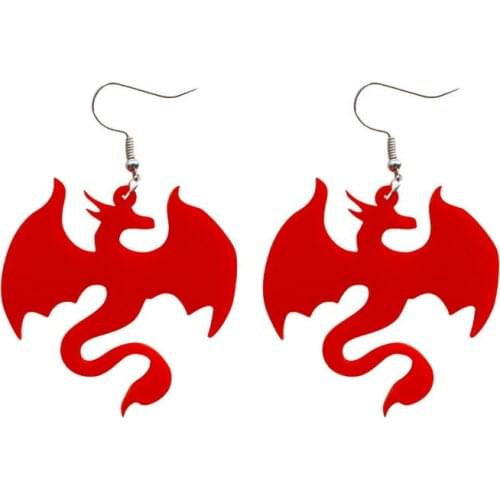 Trendy Goth Dragon Earrings for Women Acrylic Wing Dinosaur Cartoon Earrings Animal Fashion Jewelry Gifts Wholesale Brincos New