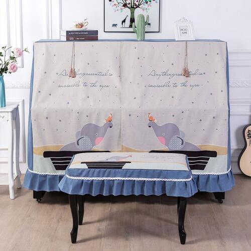 A Set Nordic Piano Cover and Stool Cover Dustproof Home Texile 148-153cm Korean Fabric Cloth Cover Piano Accessories Cover