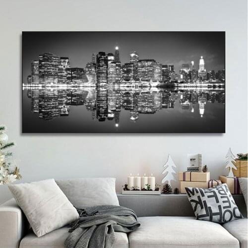 Black And White New York City Landscape Prints Wall Art Pictures For Living Room Modern Home Decor Posters HD Canvas Paintings
