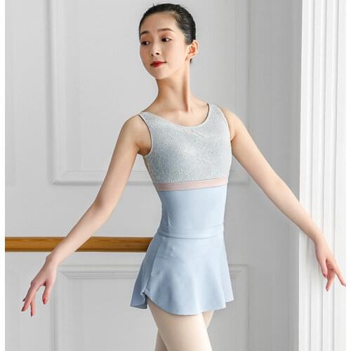 2021 New Daily Practice Ballet Dance Leotard Women Sky Blue Team Gymnastics Dancing Clothes Adult Advanced Tank Leotards