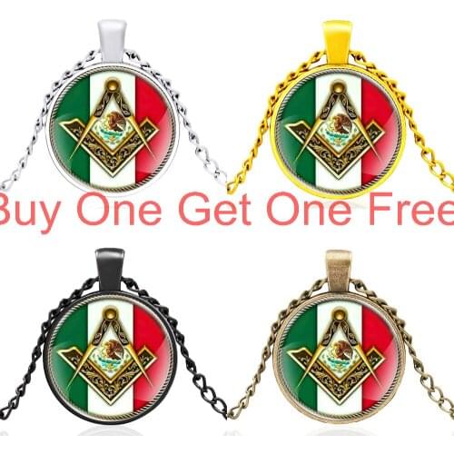 New Arrival Flag of Mexico Black Glass Dome Bandera De México Pendant Necklace Men Women Jewelry Gifts
