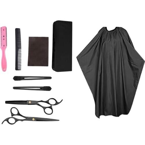8x Hair Cutting Shears Pro Haircutting Hairdressing Thinning Scissors Salon Cape