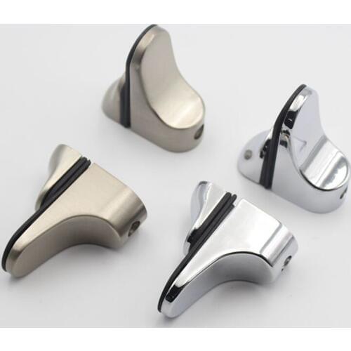 Adjustable Zinc Alloy Glass Clip Clamp Shelf Holder Bracket Support for Flat Surface 3-20mm Thickness, Brushed / Bright Silver