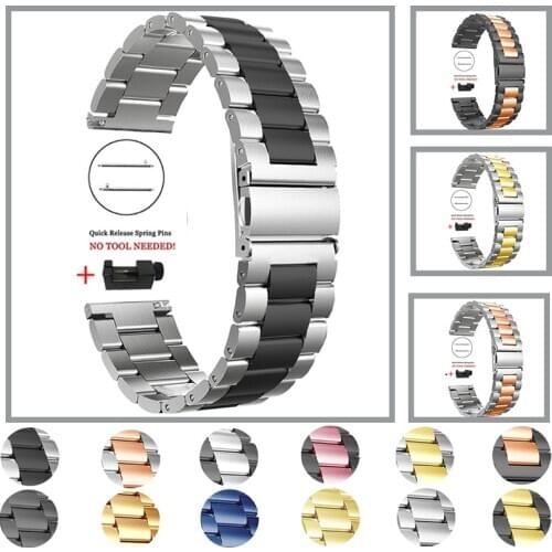 New Stainless Steel Strap for Huami Amazfit GTS/GTR 47mm 42mm Band Metal Bracelet for Amazfit Bip/Strtos 3 2 20mm 22mm Wristband