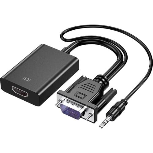 With audio cable vga to hdmi to connect to the monitor, suitable for laptop or tablet computer HDMI to VGA female adapter