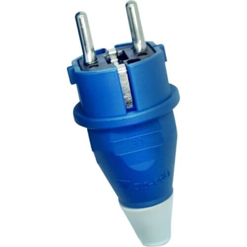 EU Plug 4000W 16A Outlet Adaptor Waterproof IP54 Round 2Pin Electric Power Male Schuko Plug Rewireable Socket