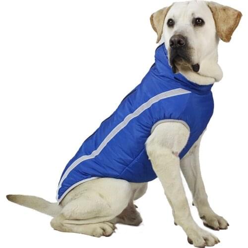 Waterproof Dog Clothes for Large Dogs Winter Warm Big Dog Jackets Padded Fleece Pet Coat Safety Reflective Design Dog Clothing