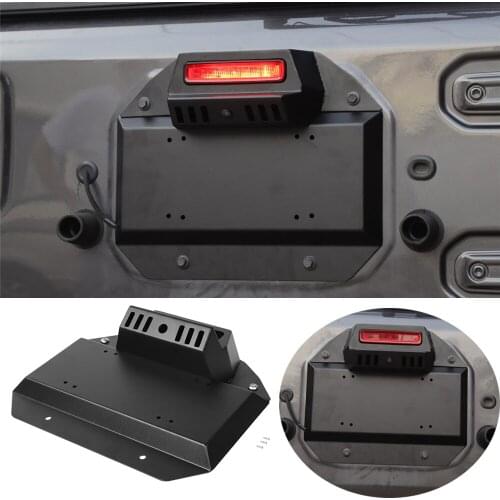 Iron Car Tailgate Exhaust License Plate Frame Air Vent-plate Cover for Jeep Wrangler JL 2018+ Exterior Decorative Accessories