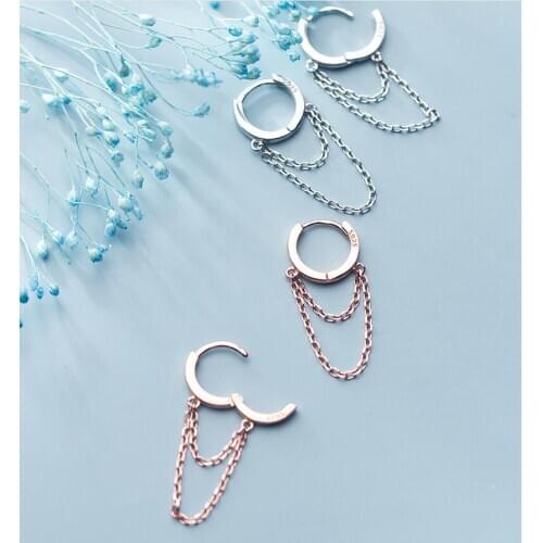 Silver Plated Piercing Round Tassel Stud Earrings for Women Femme Wedding Party Femme pendientes Brincos eh017