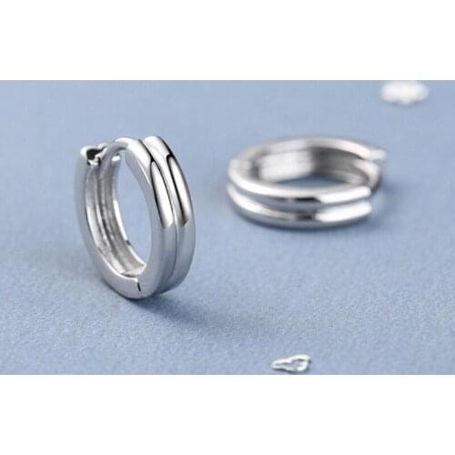 KOFSAC 2021 Fashion Earrings For Women Girl 925 Sterling Silver Jewelry Simple Geometric Hoop Earring Lady Beautiful Hot Gifts