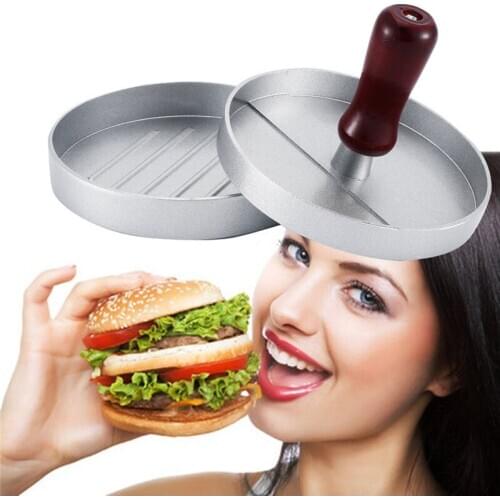 1 Set Round Shape Hamburger Press Aluminum Alloy Hamburger Meat Beef Grill Burger Press Patty Maker Mold Kitchen Dining Tools