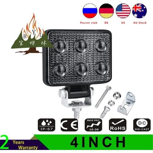 12V/24V 4X4 Car Bar LED Work Light 6 SMD 6500K 18W 4 inch Offroad LED Light Bar For Truck Offroad 4X4 4WD Car SUV