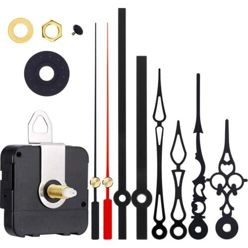 3 Pair Hands Ticking Quartz Clock Movement DIY Wall Clock Movement Mechanism DIY Repair Parts Replacement (Red,Black)