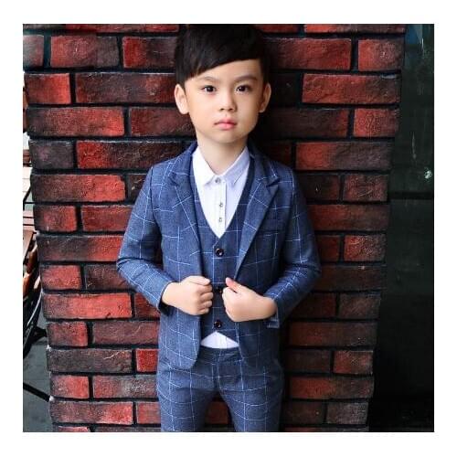 High quality 3pcs/set suit for boy Single Breasted boys suits for weddings costume mariage boys blazer coat + pants + vest suit