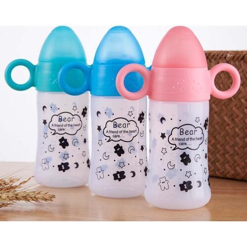 300ml Cute Rabbit Baby Feeding Cup With Straw Children Learn Feeding Drinking Bottle With Handle Kids Water Bottles Training Cup