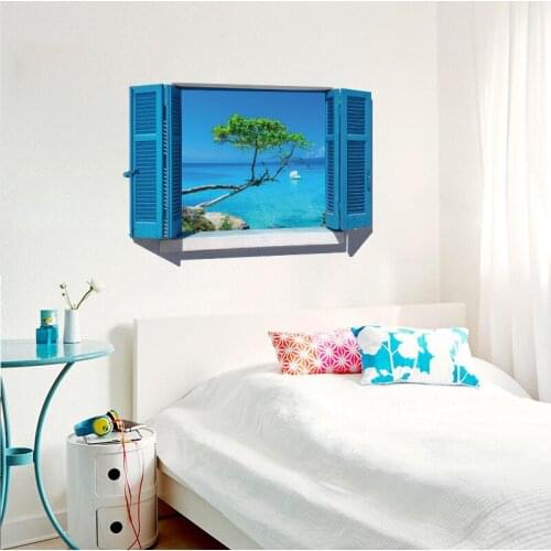 3d Stereo Window Painting Wall Stickers Home Office Decor Wall Decals Living Room Bedroom Background Decoration Vinyl Wallpaper