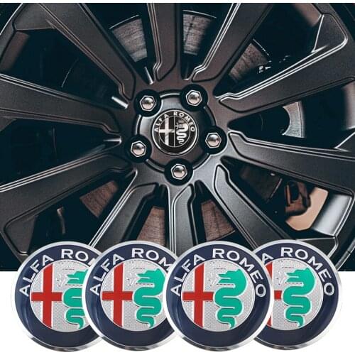 4Pcs 56mm Car Emblem Auto Wheel Center Hub Caps Decal Accessories For Alfa Romeo Giulietta Giulia Stelvio Spider GT Mito