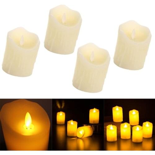 4x Flameless LED Candles Flickering Tea Light Candle LED Battery-Powered Candle Romantic Lighting Wedding Christmas Party Church