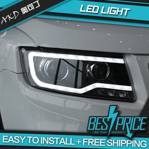 AKD tuning cars Headlight For Jeep Compass 2011-2016 Headlights LED DRL Running lights Bi-Xenon Beam