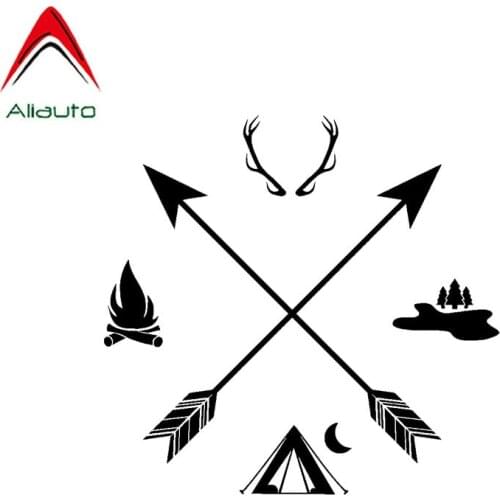 Aliauto Personality Car Sticker Hunter Camping Arrows Ethnic Style Waterproof PVC Decal for Suzuki Swift Tiguan Toyota,14cm*14cm
