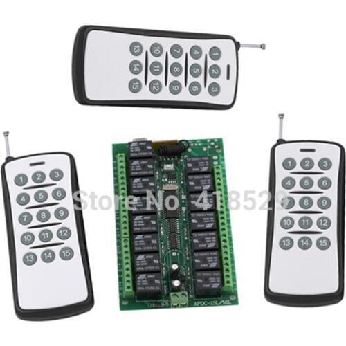 Smart Home 12V Wireless Remote Control Switch,15CH rf 315/433MHZ 3 transmitter and 1 recevier Radio smart home control