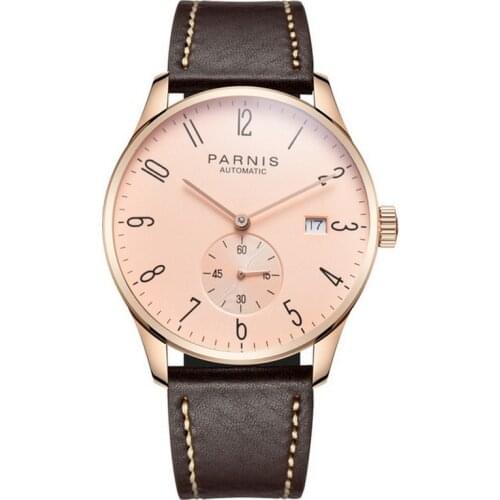 Men watch top luxury brand,mens automatic watches PARNIS man self wind mechanical wristwatch waterproof clock sapphire relogio