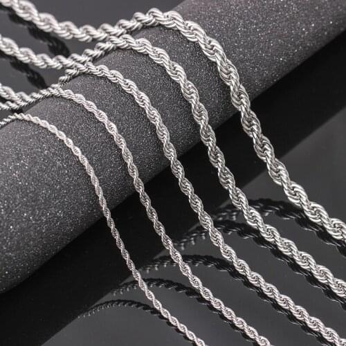 NEULRY Stainless Steel Man Basic Punk Choker Necklace Metal Twist Chain for Women Simple Hiphop DIY Jewelry