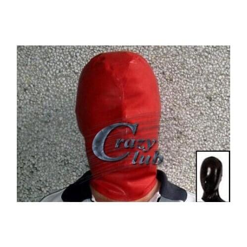Crazy club_Customized color Real Rushed Bodysuit Body Masked Latex Hood Mask Fetish Latex hood mask Free Shipping Fast Delivery