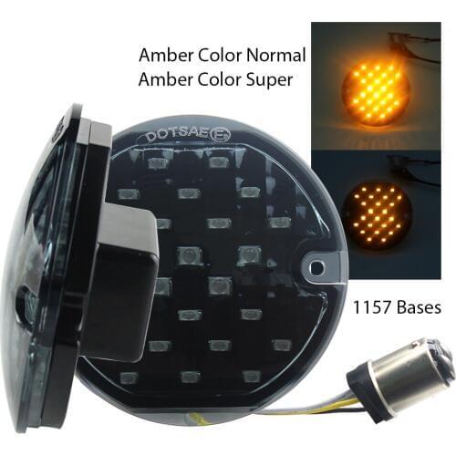 Front LED Turn Signal Inserts 3-1/4 Flat Somked Lens for Trike Electra Clide Classic FLHTC FLHTCU, FLHTK