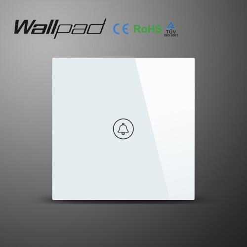 2020 Hot Wallpad White Luxury EU UK Door Bell Switch, Crystal Glass Switch Panel, 220~250V Touch Screen Door Bell Switch
