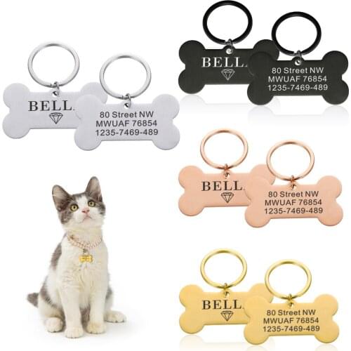 Anti-lost Tag Pet ID Tags Personalized Free Engraving Custom Tag Engraved Dog Cat Name Tags Pet Collar Id Tags Dog Accessories