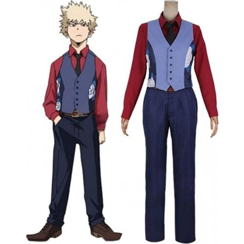 Cosplaydiy Custom Made My Hero Academia: Two Heroes Boku No Hero Akademia Katsuki Bakugou Cosplay Costume Halloween Suit L320