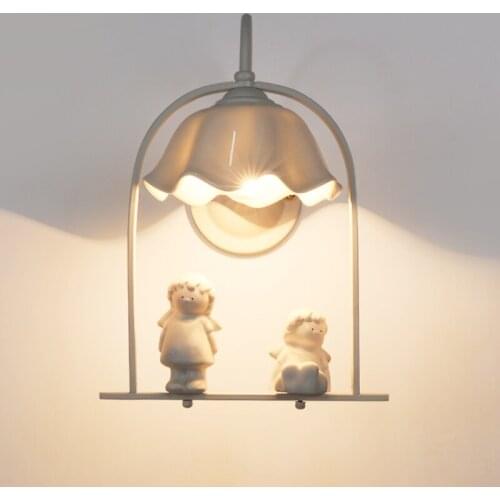 Creative wall lights for home bedroom bedside reading lamp living room kitchen corridor stairs wall decor angel led wall light