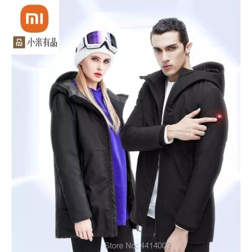 Youpin smart heating down jacket USB infrared electric heating goose down coat hooded jacket coat warm coat winter
