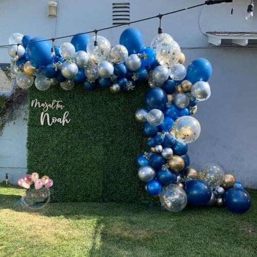 108pcs Birthday Party Balloons Garland Arch Kit Navy Blue Chrome Gold Latex Balloon Wedding Decorations Supplies Confetti Globos