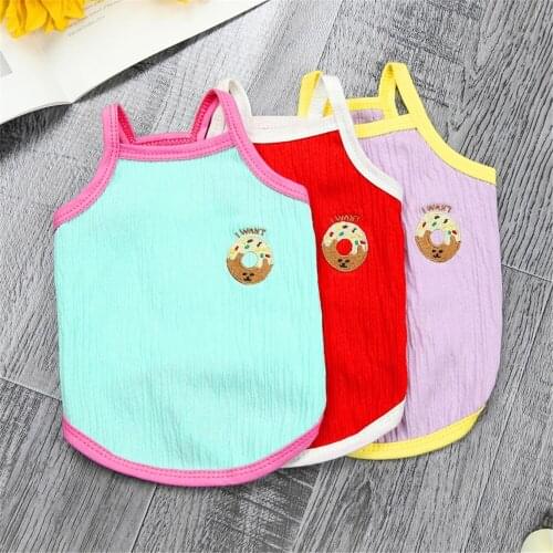 Summer Pet Dog clothes Donut strap Pattern Dog Vest Cute Cotton Dog Shirt For Puppy Dog Costume Chihuahua For Small Dogs