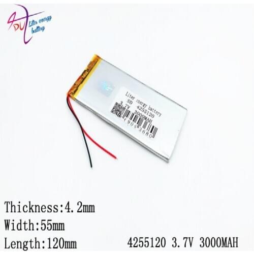 Size 4255120 4055120 3.7v 3000mah Lithium Polymer Battery For Pda Tablet Pcs Digital Products