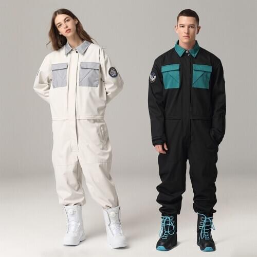 One-piece Couple Ski Suit Men Women Snowboard Set conjoined Snow Board Jacket Pants One Piece Loves Ski Trousers and Jacket Set