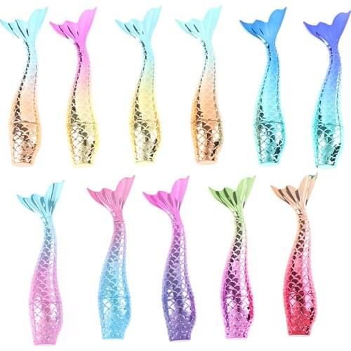 Mini Mermaid Tail Lip Balm Container Travel Portable Empty Lip Gloss Tube DIY Lipstick Jars Bottles Cosmetic Makeup Tools