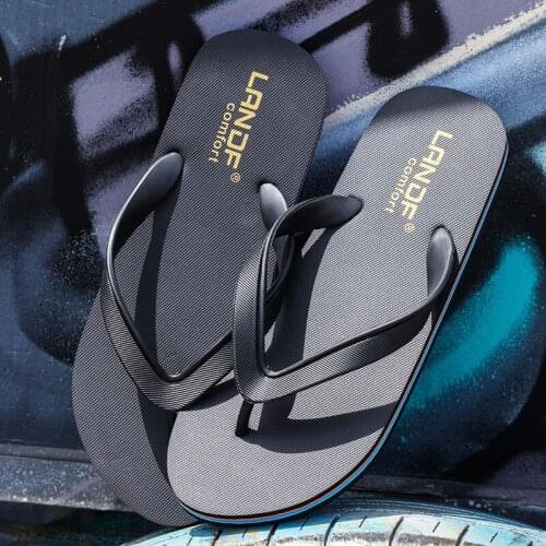 2021 New Arrival Summer Men Flip Flops High Quality Beach Sandals Anti-slip Zapatos Hombre Casual Shoes Wholesale