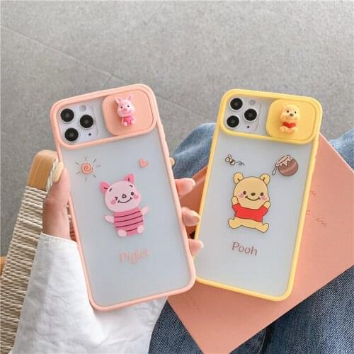 Disney creative cartoon push-pull camera for iphone12 mobile phone shell soft shell iphone11 protective cover iphone 7 8