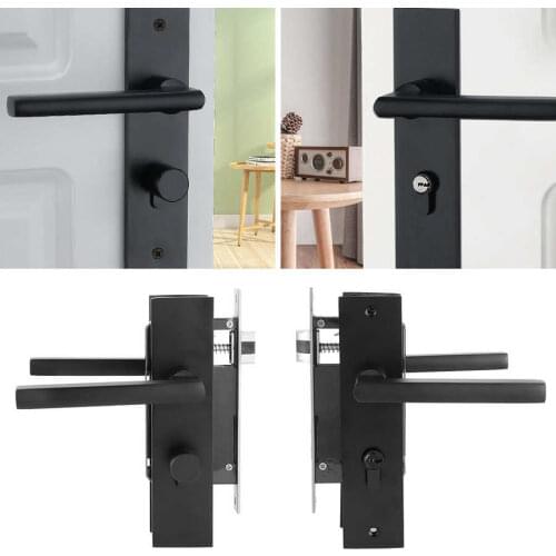 Aluminum Door Handle Lock European Style Bedroom Interior Door Lock set with Keys Screw Home Security Accessories Lock Security