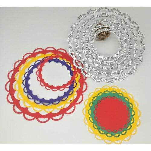 New 5-layer round lace photo frame metal cutting mold decoration DIY scrapbook steel craft die-cut embossing paper card template