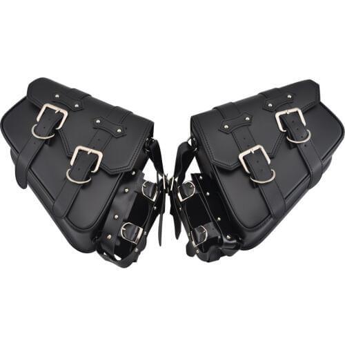 New Arrival Motorcycle Leather Double-Sided Swingarm Bags Saddlebags&Drink Cup Holder UV Protected Heat Guard Universal