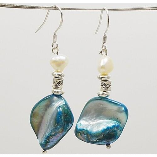 Charming Womens Pearl Jewellery Perfect wihite baroque pearls baroque shell silvers beads S925 sterling silvers dangle earrings