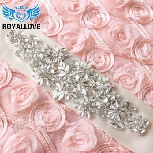 Wholesale 30Pcs Bridal Sash Hand Beaded Sewing Blingbling Crystal Rhinestone Applique Iron On For Wedding Dresses Belt Craft